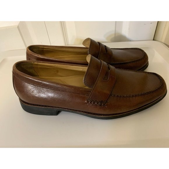 Johnston & Murphy Men’s Sz 9 1/2 M‎ Ainsworth Brown Sheepskin Penny Loafer Shoe - Picture 6 of 9